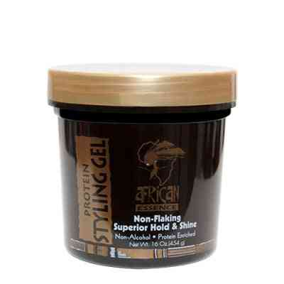 African essence non flaking styling gel noir (protéine) (16oz)