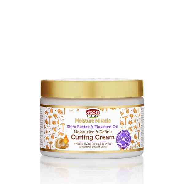 African pride moisture miracle crème de curling au beurre de karité et à l'huile de graines de lin 12 oz