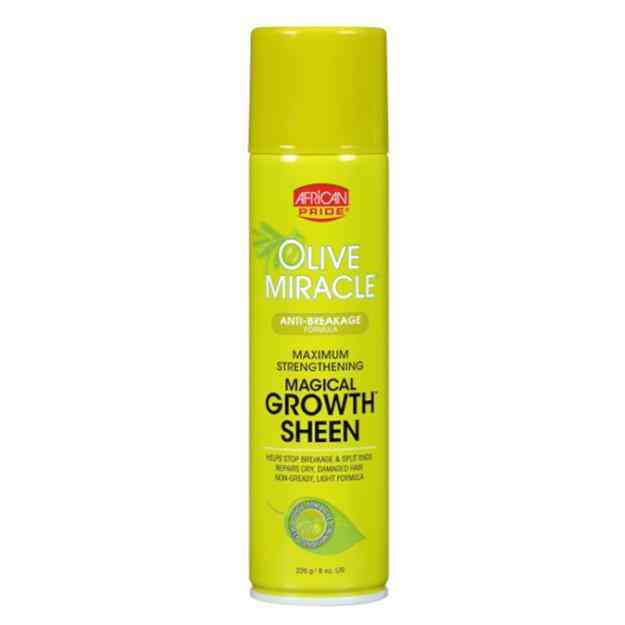 african pride olive miracle growth sheen spray 226g