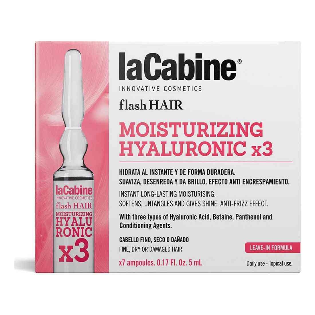 ampoules lacabine flash acide hyaluronique hydratant cheveux 7 pcs