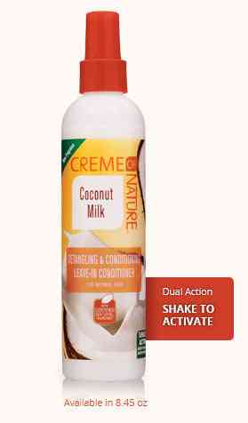 Après shampooing sans rinçage démêlant et revitalisant au lait de coco naturel certifié creme of nature 8,45 oz