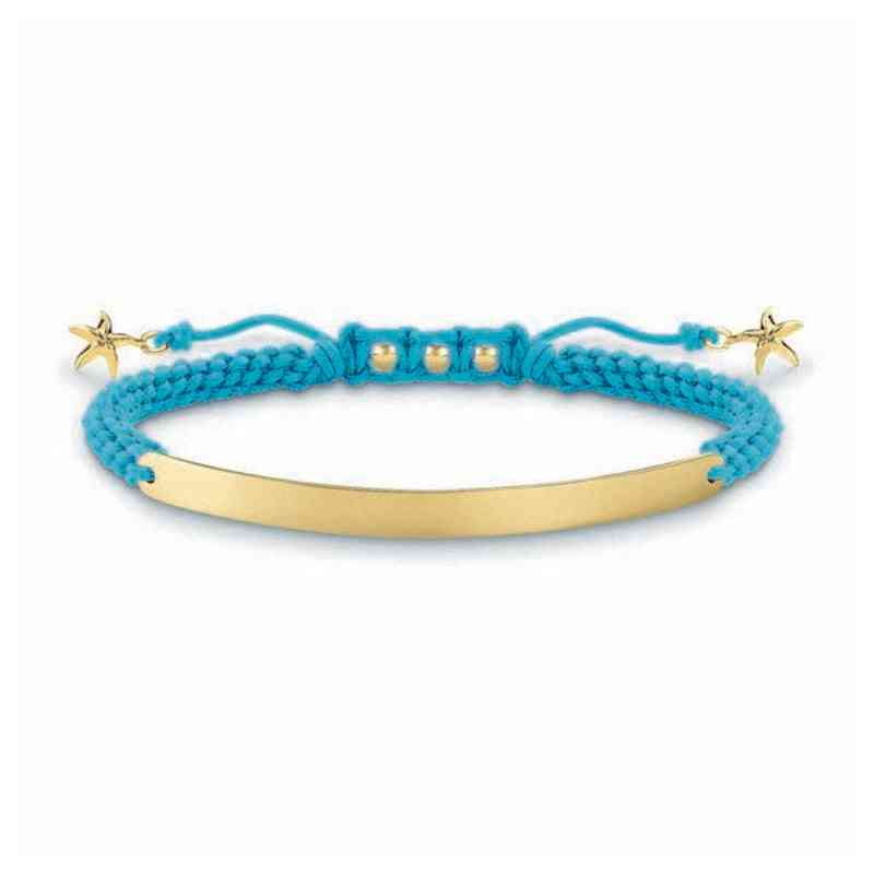 bracelet femme thomas sabo lba0060 848 1 bleu argent dore