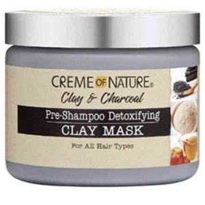 Creme of nature masque à l'argile détoxifiant pré shampooing à l'argile et au charbon 11,5 oz