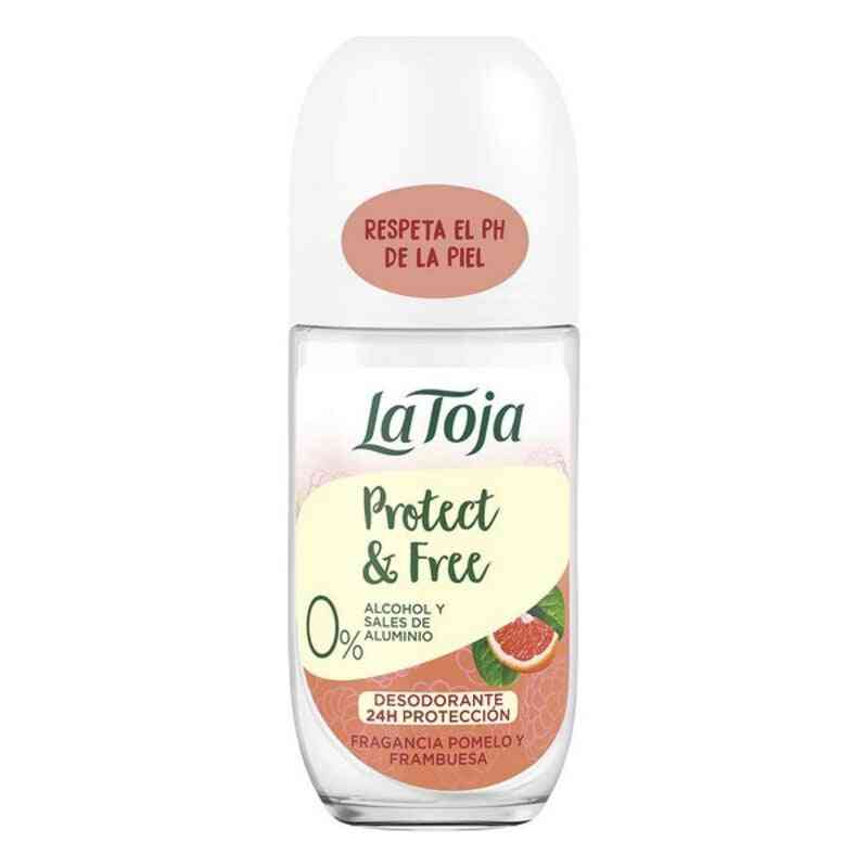 deodorant roll on protect et free la toja framboise pamplemousse 50 ml