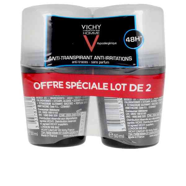 deodorant roll on vichy 00657 50 ml x 2 anti transpirant