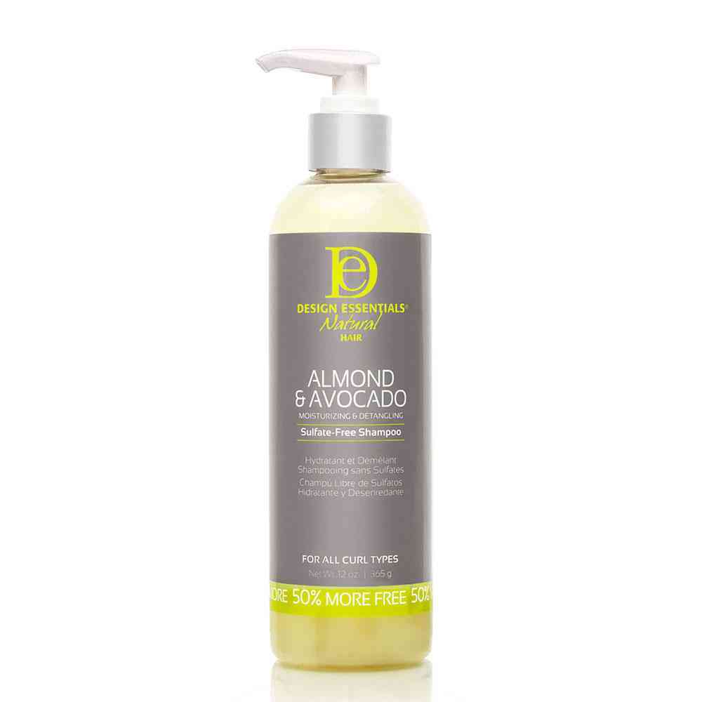 Design essentials natural amande  avocat shampooing hydratant et démêlant sans sulfate   12 oz