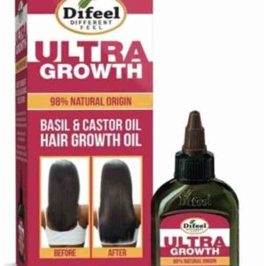 Difeel ultra croissance huile de basilic et de ricin huile de croissance des cheveux   2,5 oz