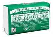 Dr. bronner's all one hemp amande pure castile bar savon 140g