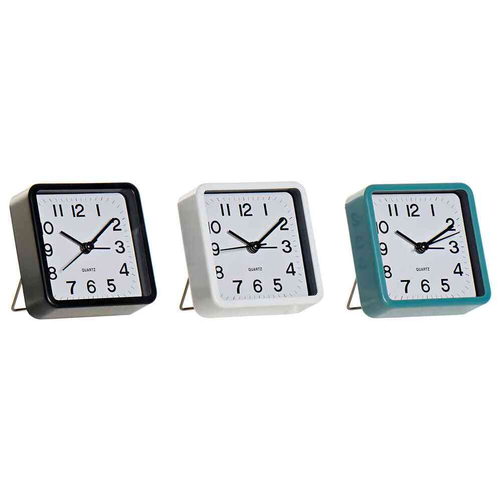 horloge de table dkd home decor bleu blanc noir pvc 3 pcs 8.3 x 6 x 9 cm