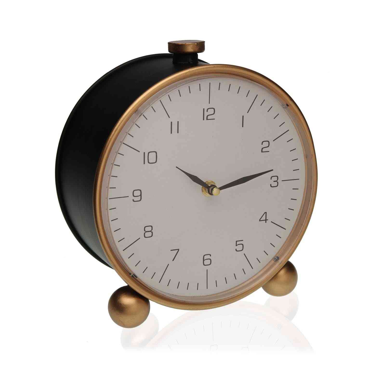 horloge de table versa noir metal dore 24 x 215 x 125 cm