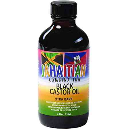 Jahaitian combinaison d'huile de ricin noire xtra dark 4oz