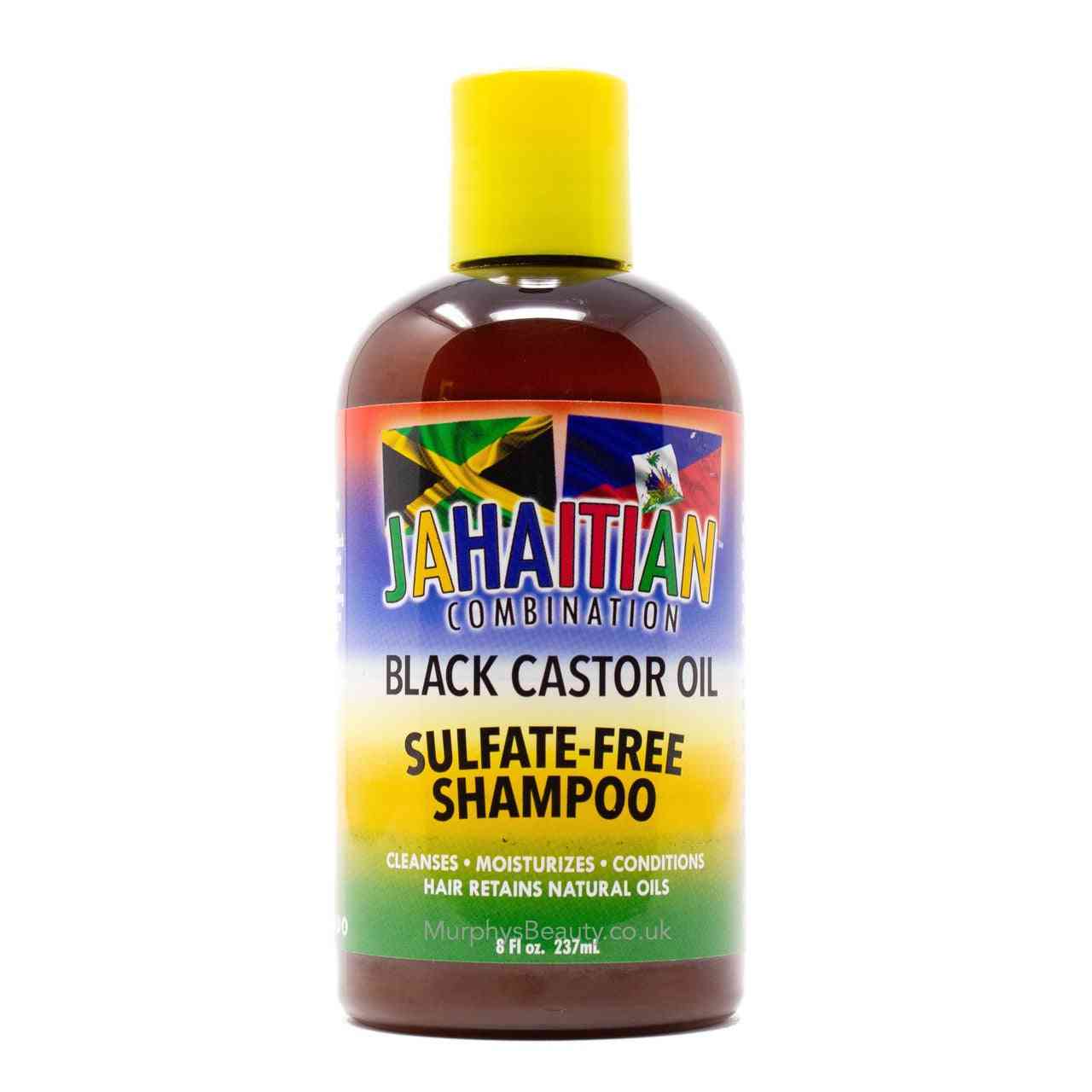 Jahaitian combinaison shampooing sans sulfate à l'huile de ricin noire 8 oz