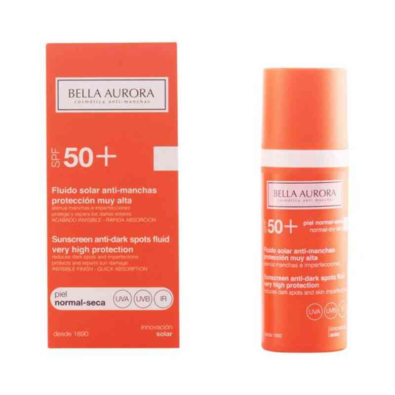 lait solaire anti taches bella aurora peau normale peau seche spf 50plus 50 ml