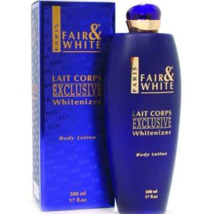 lotion pour le corps blanchissant exclusive fair and white 500ml bleu
