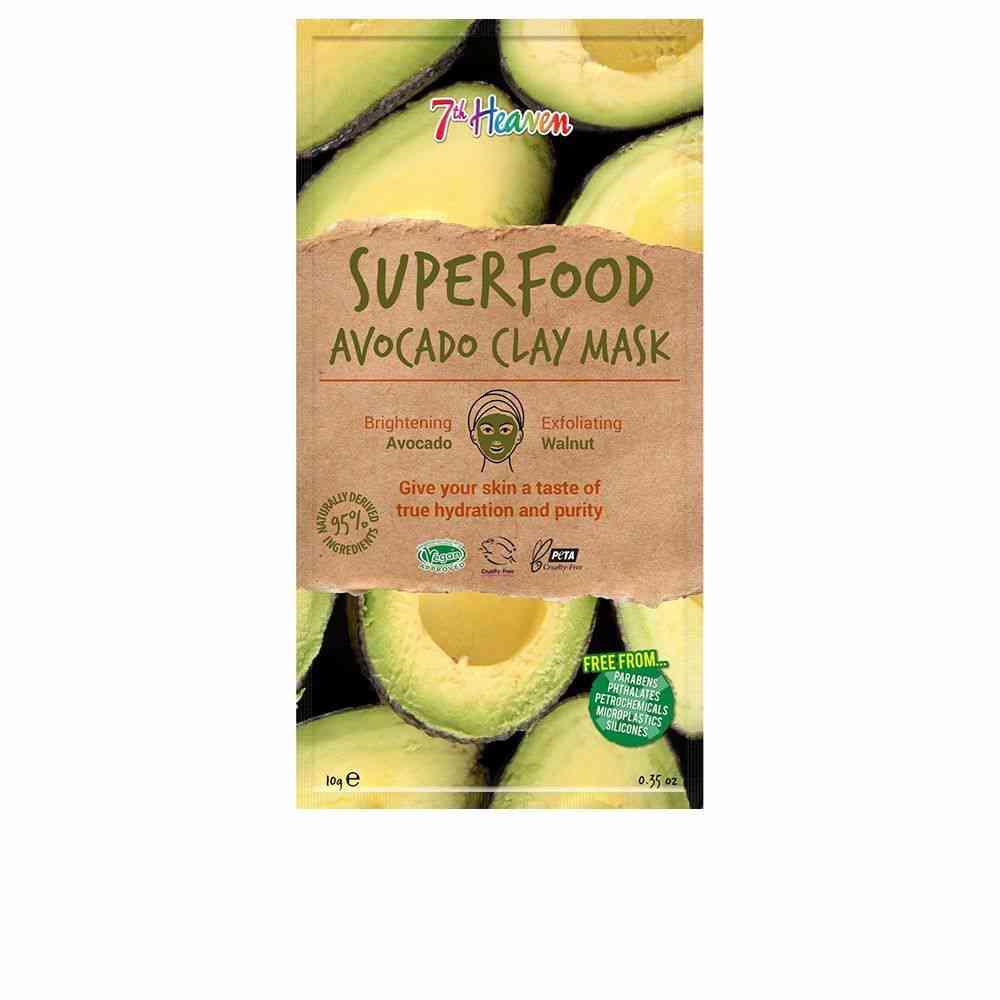 masque visage 7th heaven superfood exfoliant clay avocado 10 g