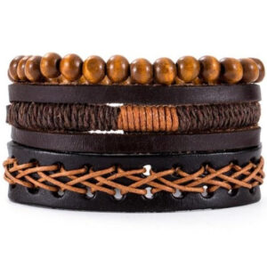 bracelet africain perle et cuir. Monde Africain boutique en ligne de mode africaine.