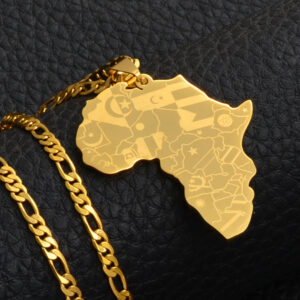 collier africain carte dafrique. Monde Africain boutique en ligne de mode africaine.