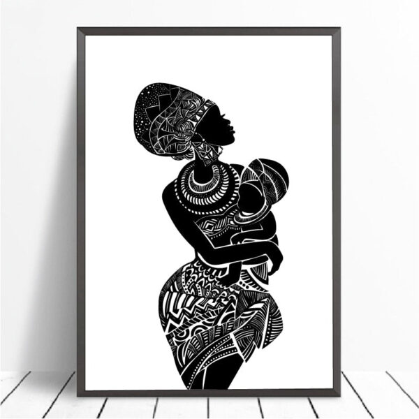 femme africaine avec enfant tableau. Monde Africain boutique en ligne de mode africaine.