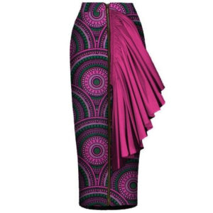 jupe longue fluide motif africain. Monde Africain boutique en ligne de mode africaine.