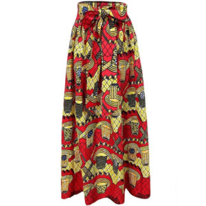 jupe longue taille haute en pagne africain. Monde Africain boutique en ligne de mode africaine.