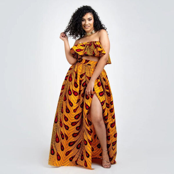 robe africaine jaune. Monde Africain boutique en ligne de mode africaine.