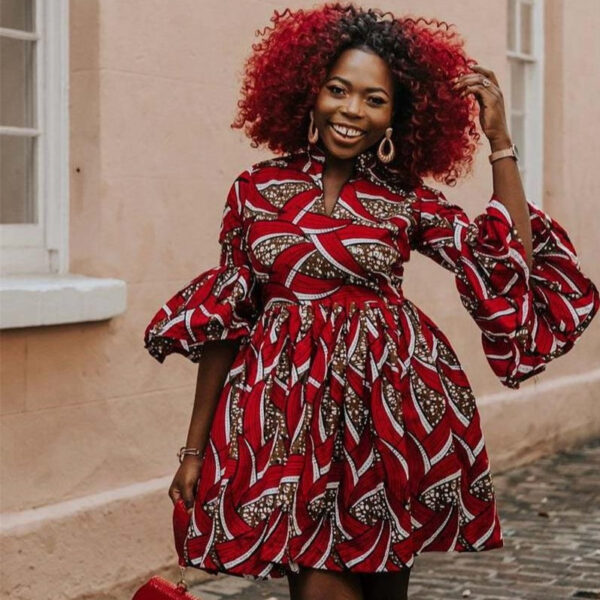robe africaine rouge. Monde Africain boutique en ligne de mode africaine.