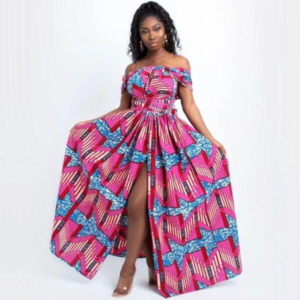 robe de reve en pagne africain. Monde Africain boutique en ligne de mode africaine.