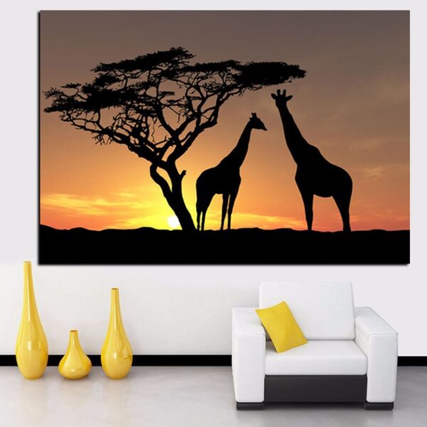 tableau africain girafe. Monde Africain boutique en ligne de mode africaine.