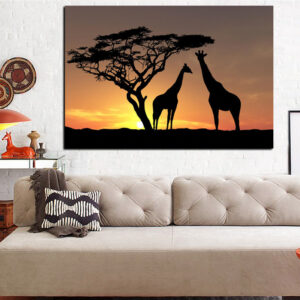tableau africain girafe. Monde Africain boutique en ligne de mode africaine.