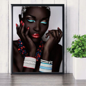 tableau avec femme africaine. Monde Africain boutique en ligne de mode africaine.
