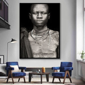 tableau portrait africain noir et blanc. Monde Africain boutique en ligne de mode africaine.