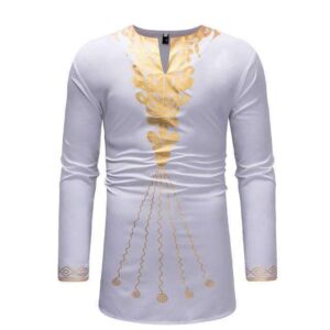 Dashiki Homme Blanc Long. Acheter vos vêtements africains en ligne sur Monde Africain.com .