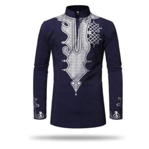 Dashiki Homme Classe Navy. Acheter vos vêtements africains en ligne sur Monde Africain.com .