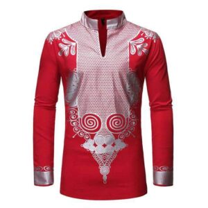 Dashiki Homme Rouge Tendance. Acheter vos vêtements africains en ligne sur Monde Africain.com .