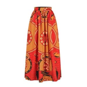 Jupe Africaine Longue Orange. Acheter vos vêtements africains en ligne sur Monde Africain.com .
