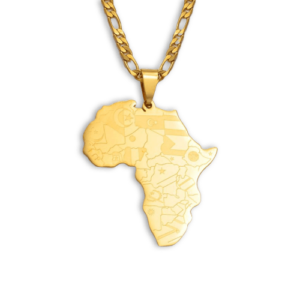 Pendentif Afrique Carte Or. Acheter vos vêtements africains en ligne sur Monde Africain.com .