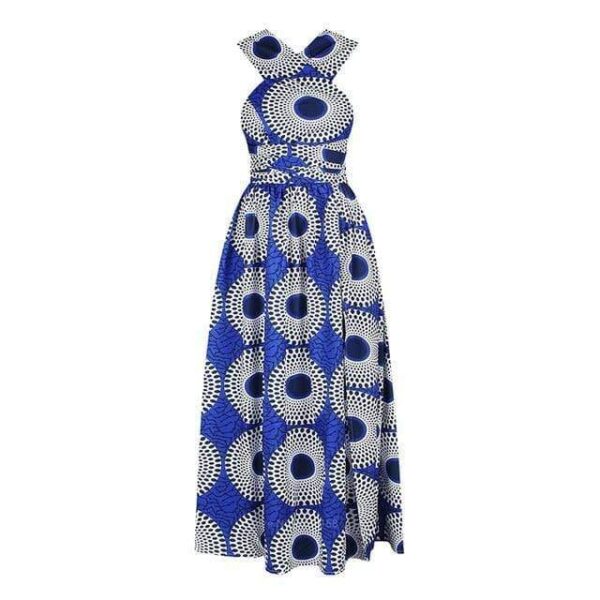 Robe Africaine Longue Bleu. Acheter vos vêtements africains en ligne sur Monde Africain.com .