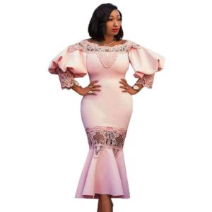 Robe Africaine Soirée Rose. Acheter vos vêtements africains en ligne sur Monde Africain.com .