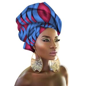 Turban Africain Bleu Moderne. Acheter vos vêtements africains en ligne sur Monde Africain.com .