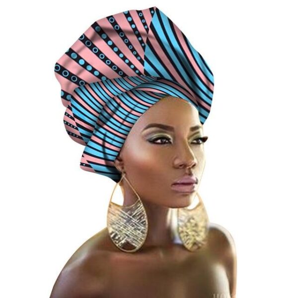 Turban Africain Bleu Rose. Acheter vos vêtements africains en ligne sur Monde Africain.com .