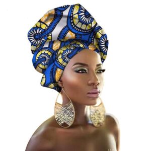 Turban Africain Bleu. Acheter vos vêtements africains en ligne sur Monde Africain.com .
