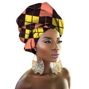 Turban Africain Géométrique. Acheter vos vêtements africains en ligne sur Monde Africain.com .