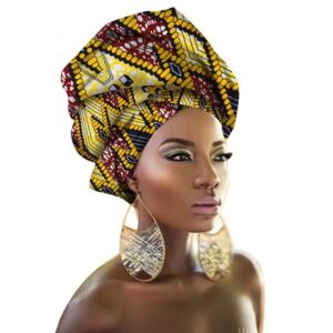 Turban Africain Moderne Jaune. Acheter vos vêtements africains en ligne sur Monde Africain.com .