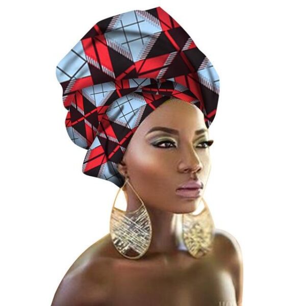 Turban Africain Rouge Bleu. Acheter vos vêtements africains en ligne sur Monde Africain.com .